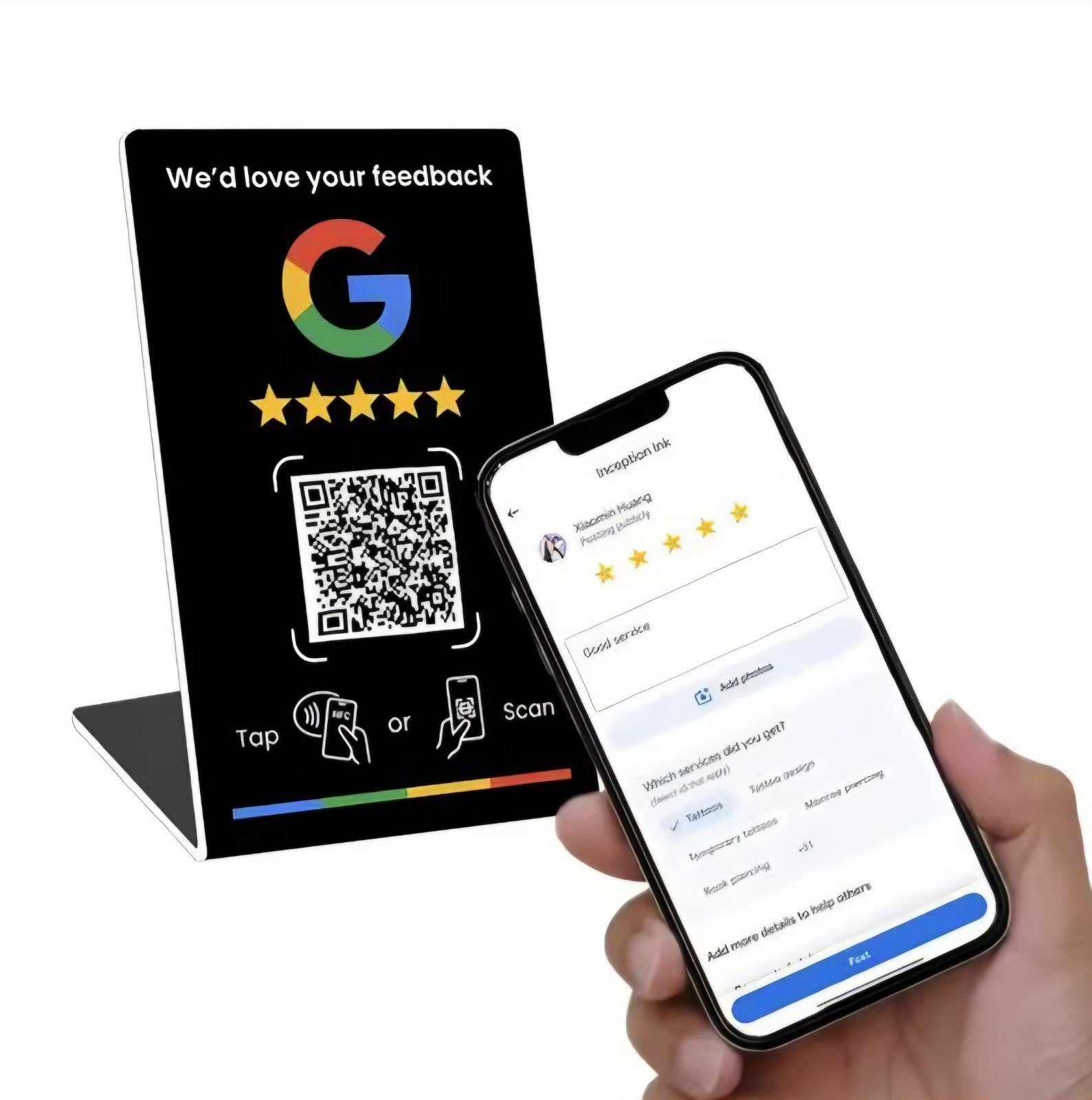 Cartes d'évaluation Google, Enlèvement ou Envoi
