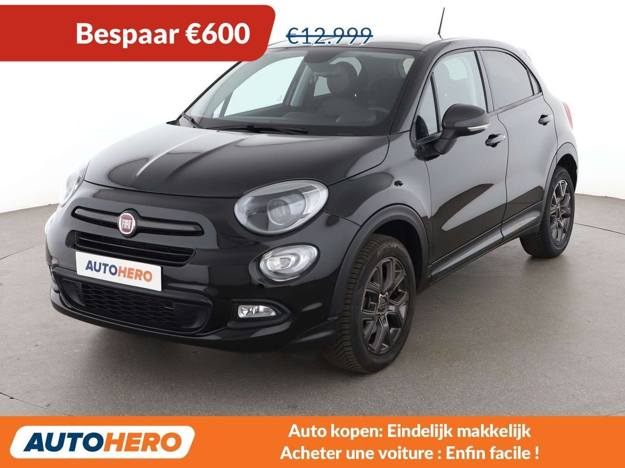 Fiat 500X 1.6 E-torQ S-Design Urban Look (bj 2018), Auto's, Voorwielaandrijving, Zwart, 1350 kg, Zwart