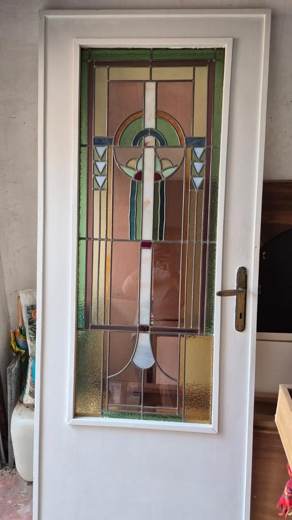 Binnendeuren met loodglas 200x80 cm, Doe-het-zelf en Bouw, Ophalen
