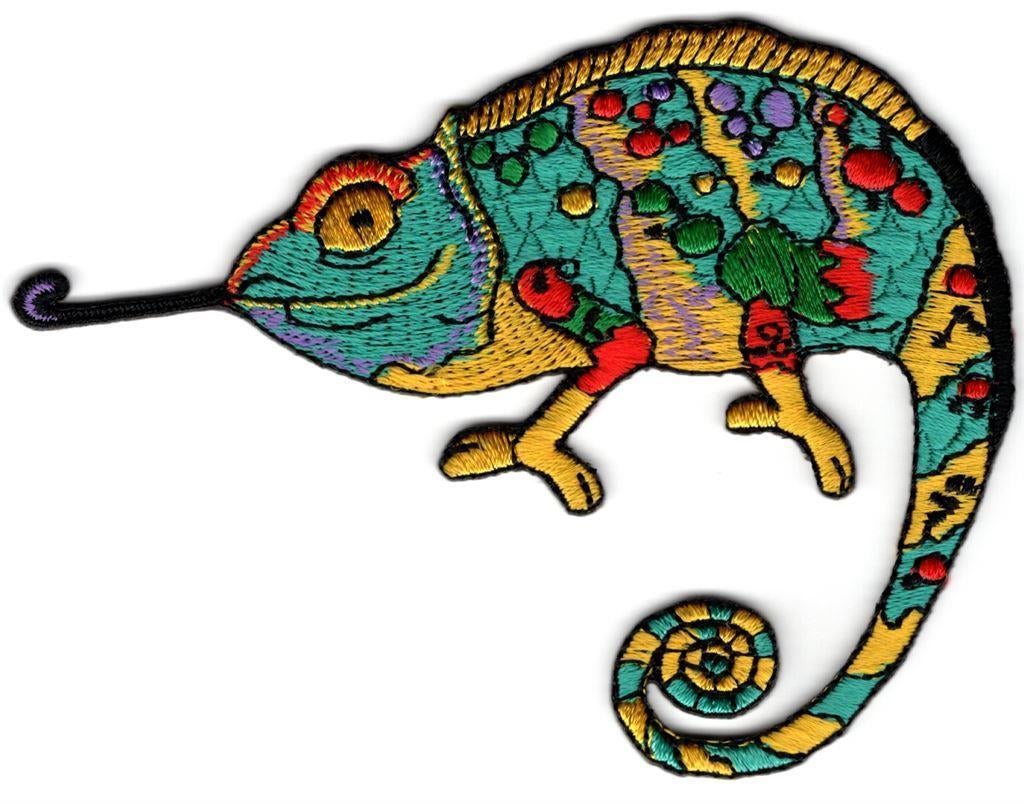 Kameleon stoffen opstrijk patch embleem, Verzamelen, Verzenden, Nieuw