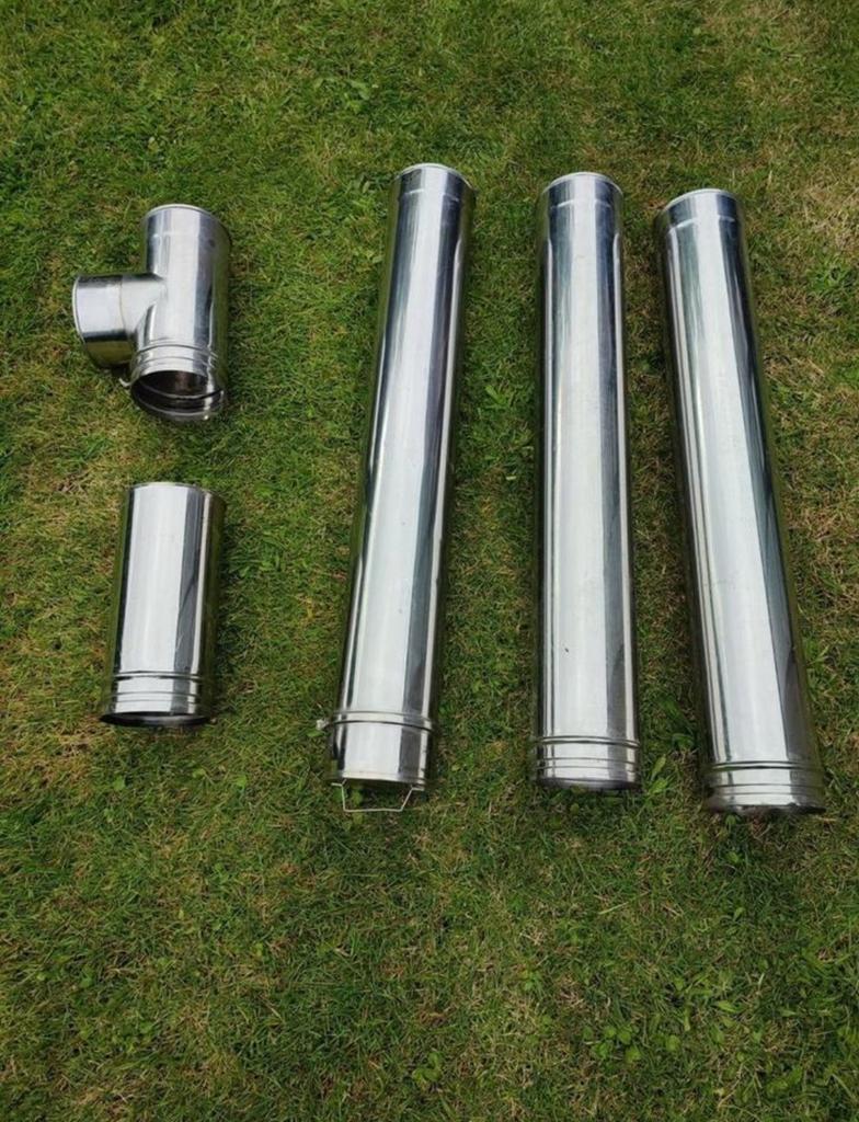 Inox opbouw schoorsteen 150MM als nieuw, Doe-het-zelf en Bouw, Buizen en Afvoer, Zo goed als nieuw, Afvoer, Inox, 4 tot 6 meter