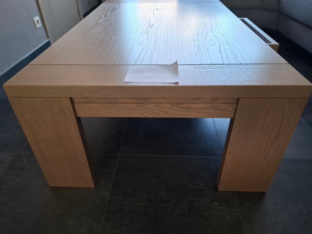 SALONTAFEL  MET SCHUIF  L 1,30m, Br 80 cm, H 43 cm, Huis en Inrichting, Ophalen, Gebruikt, Eikenhout