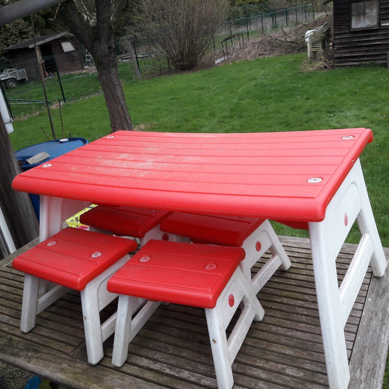 table de jardin avec tabourets, Jardin & Terrasse, Enlèvement ou Envoi