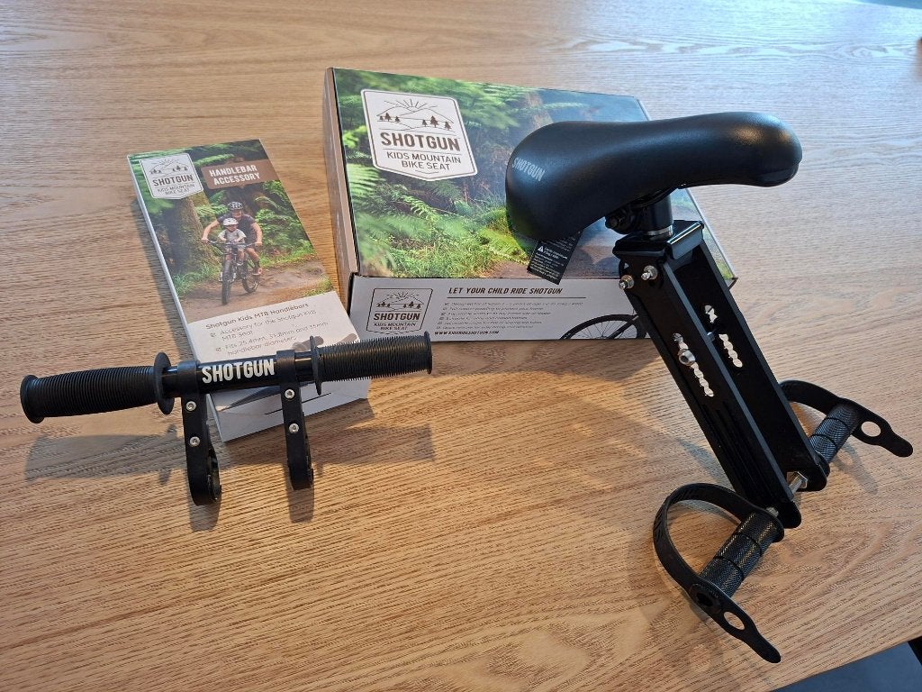 Kit complet (selle + guidon) Shotgun en excellent état, Vélos & Vélomoteurs, Siège avant, Repose-pieds, Comme neuf, Enlèvement