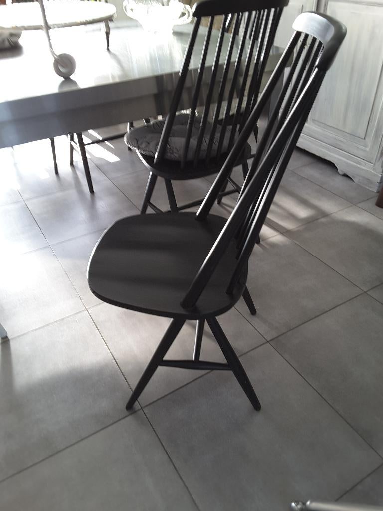 Scandinavische zwarte  stoelen 6x design, Huis en Inrichting, Ophalen