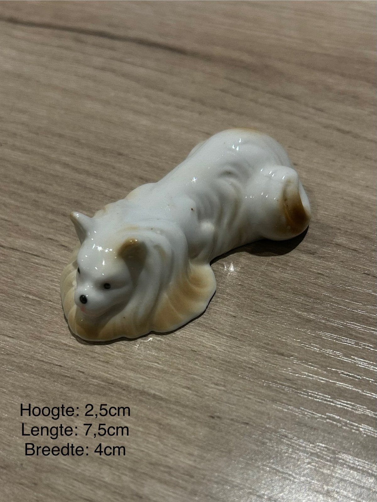 Beeldje liggend hondje, Enlèvement ou Envoi, Comme neuf, Chien ou Chat, Statue ou Figurine
