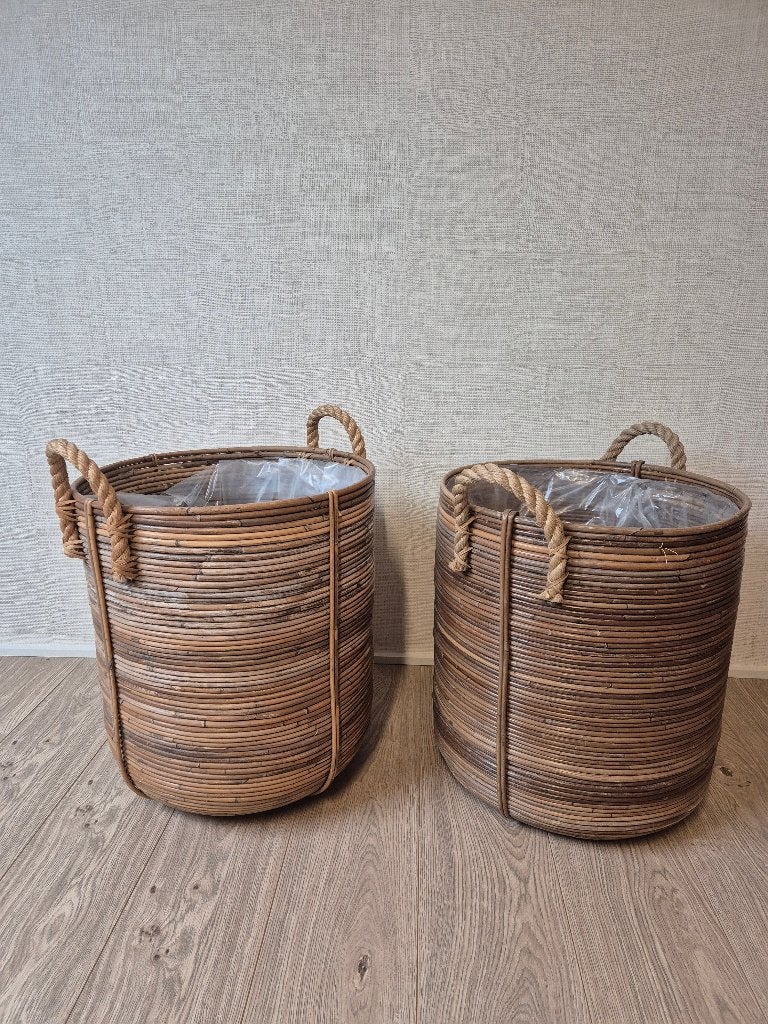 2 grote rieten manden, Osier, Rond, Enlèvement, Panier