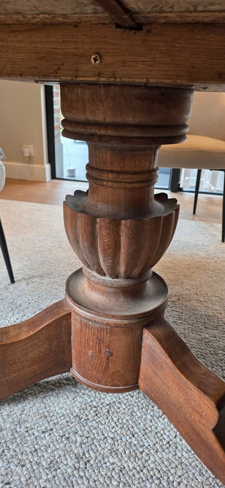 massieve klauwenpoot, Maison & Meubles, Teck, Rond, Comme neuf, Dessus de la table