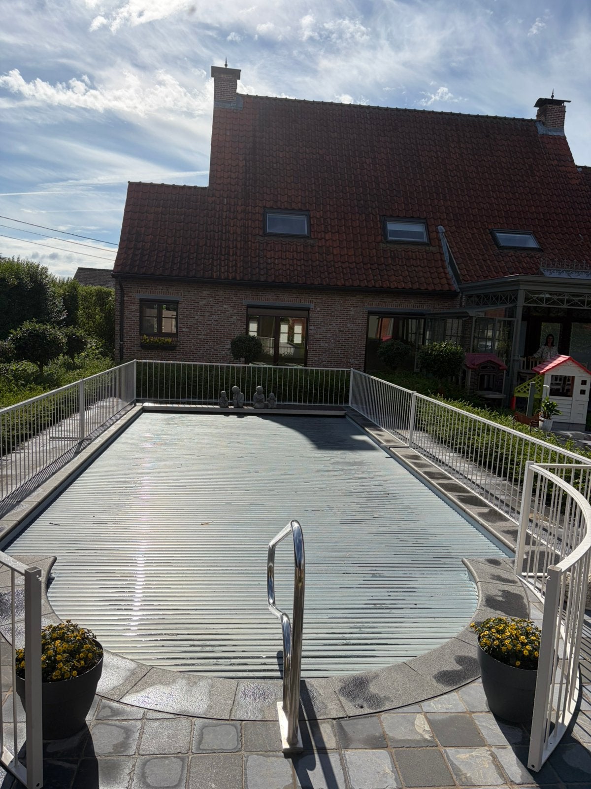 Metalen hekwerk / omheining voor zwembad, Ophalen, Zo goed als nieuw