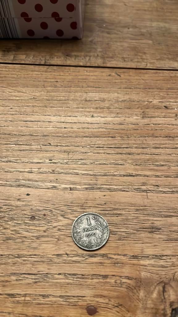 Monnaie Belgique Léopold 2- 1 frank 1909, Ophalen of Verzenden, Zo goed als nieuw