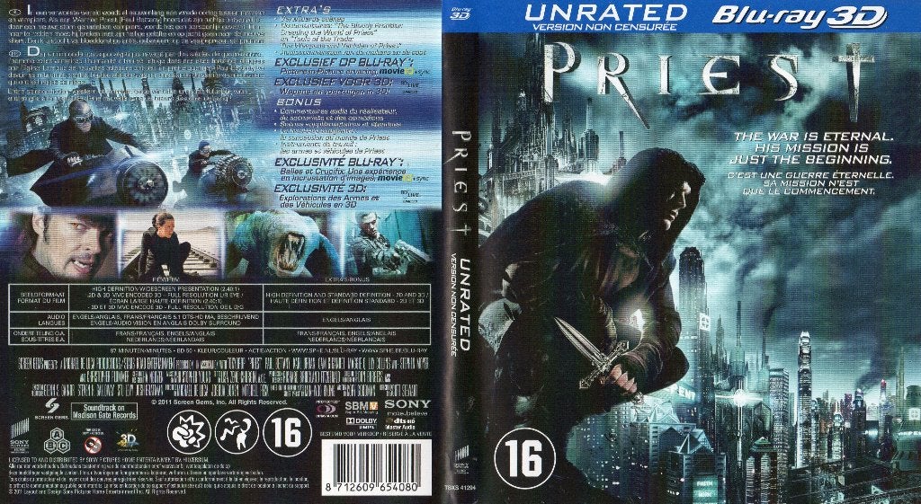 priest (blu-ray 3D & blu-ray) nieuw, Ophalen of Verzenden, Zo goed als nieuw, Horror