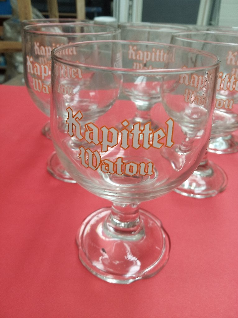 6 glazen Kapittel Watou, Ophalen of Verzenden, Nieuw, Bierglas
