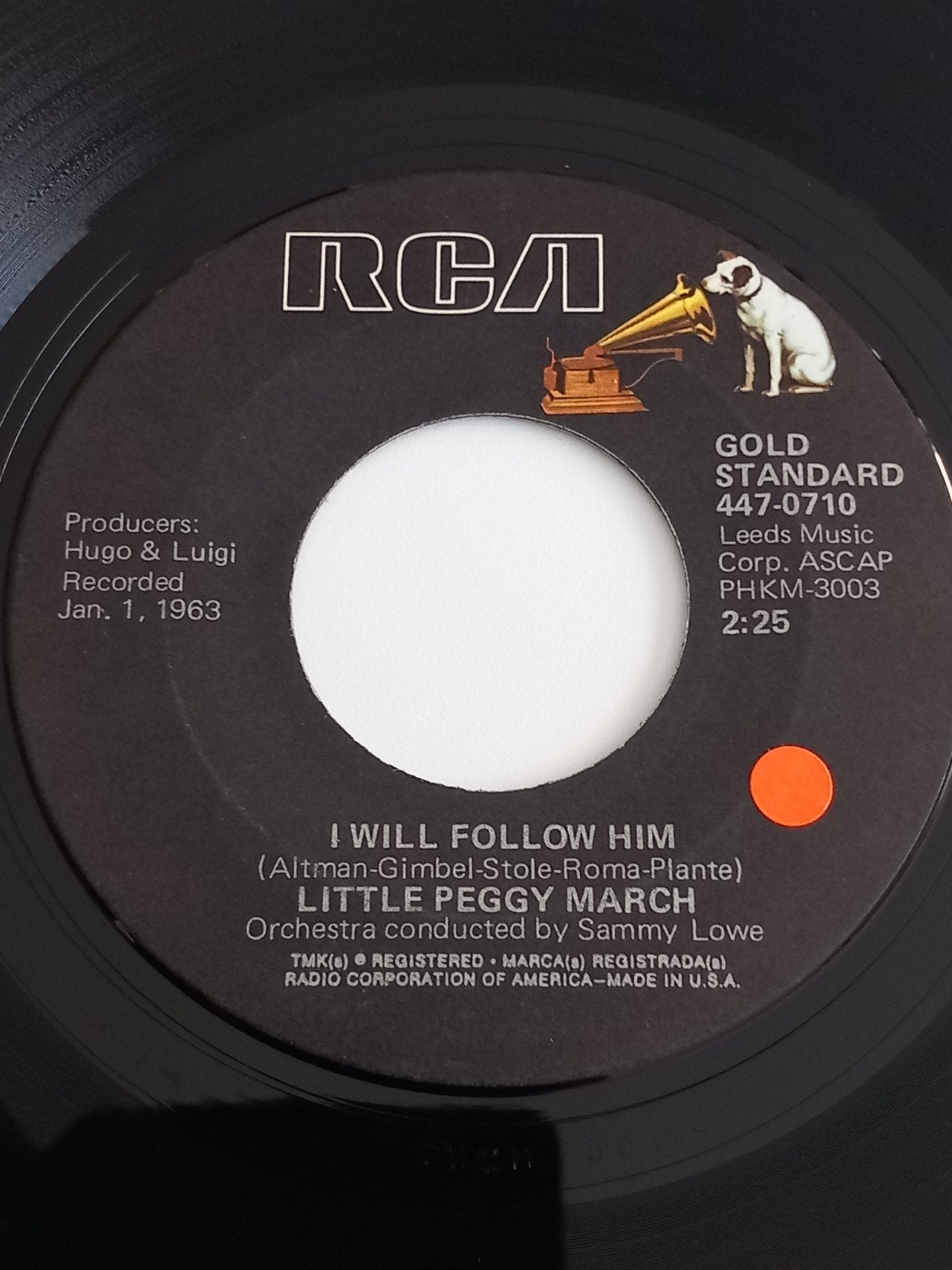 LITTLE PEGGY MARCH. I WILL FOLLOW HIM .2 FACE OLDIES US 45T, Enlèvement ou Envoi