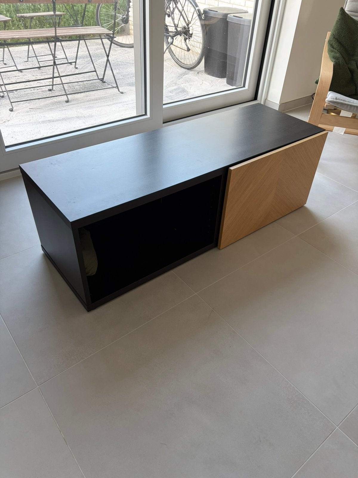 Zwarte TV kast - Besta IKEA, Ophalen, Gebruikt, 100 tot 150 cm, Minder dan 100 cm