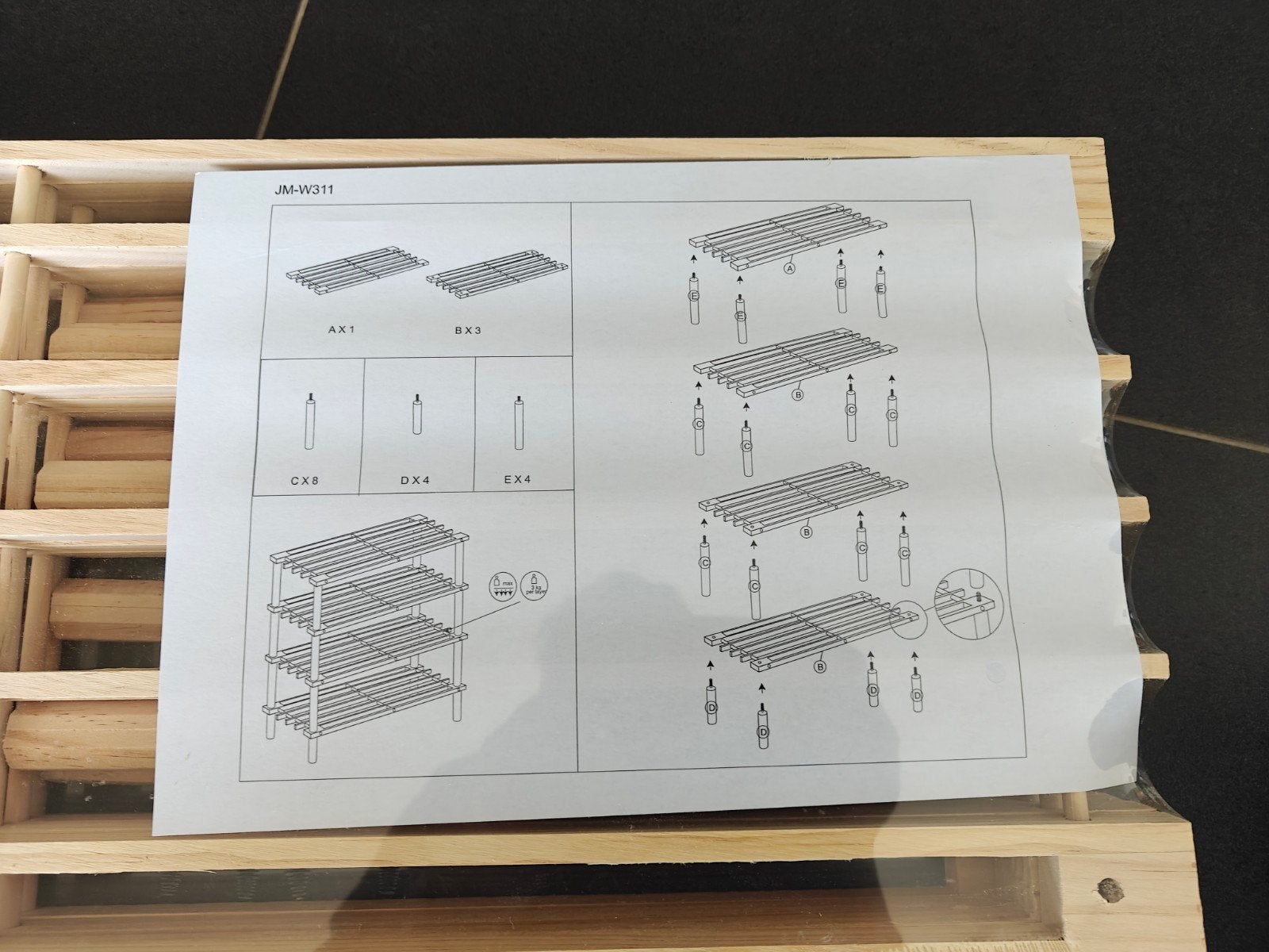 Nieuw houten schoenenrek., Ophalen, Nieuw