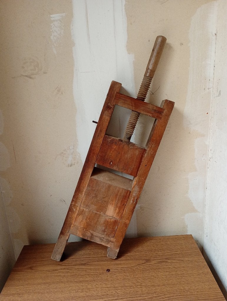 Grote antieke houten pers decoratief, Ophalen