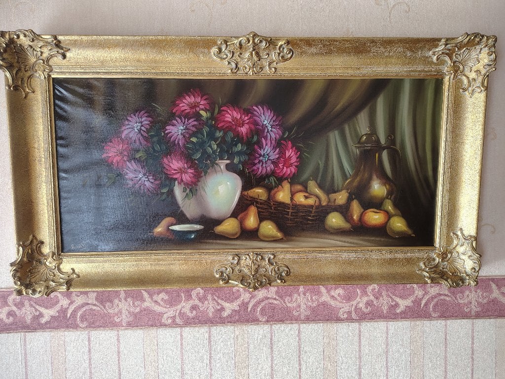 3 tableaux, Autres sujets, Peinture à l'huile, Enlèvement, Signé