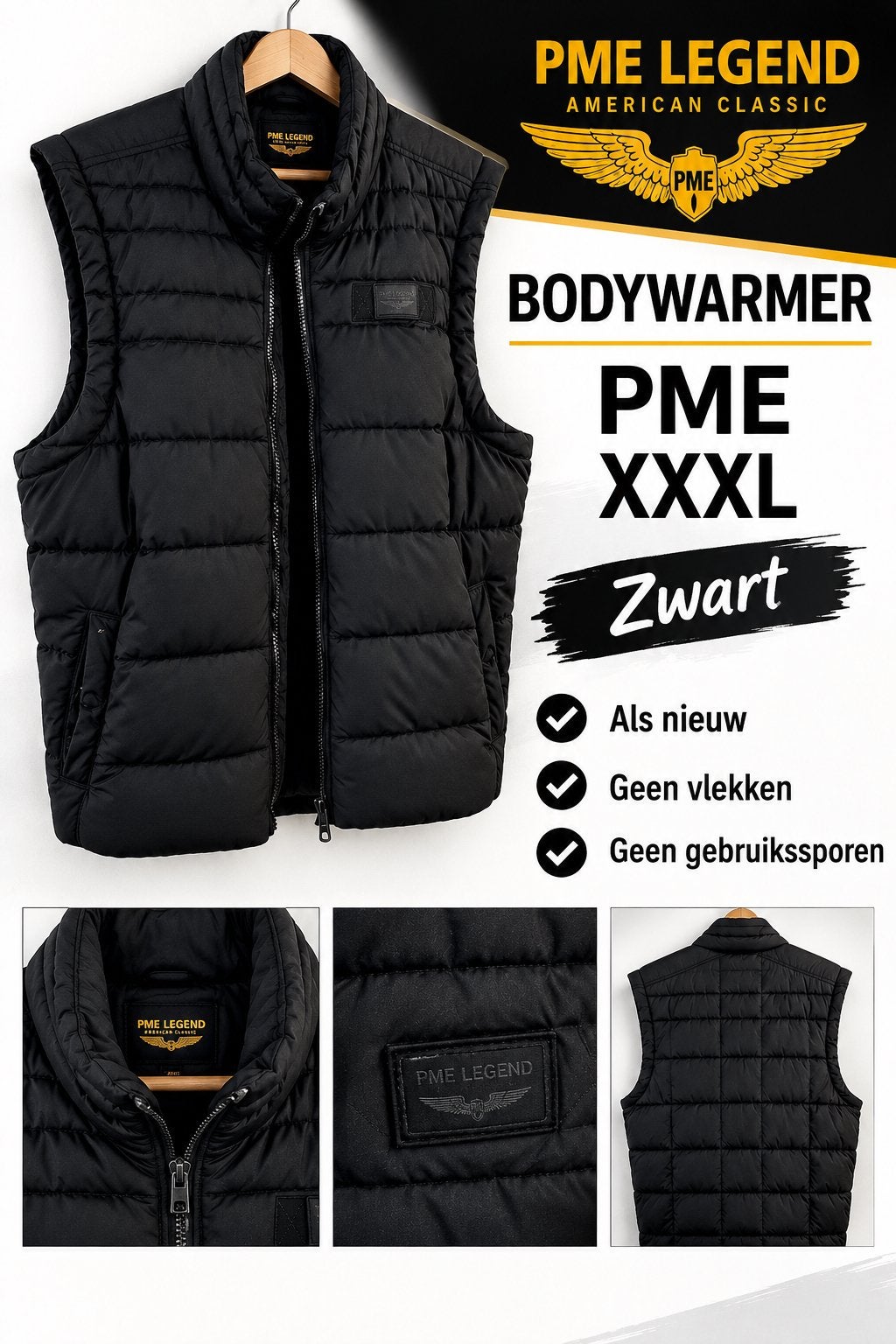 BODYWARMER PME ZWART XXXL, Ophalen of Verzenden, Zo goed als nieuw, Zwart