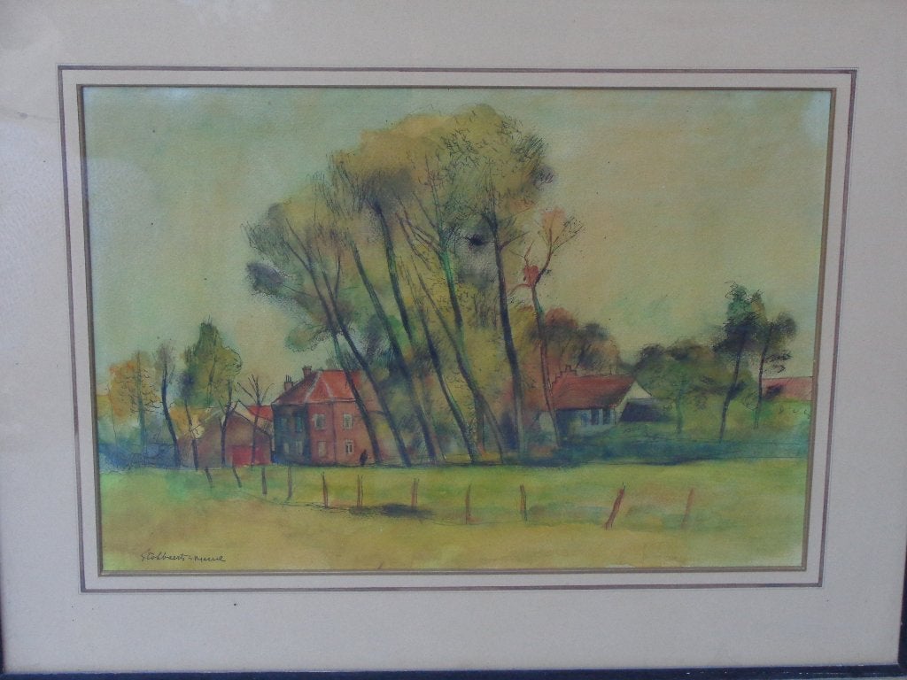 Marcel Stobbaerts (1899-1979) - landschap - aquarel, Ophalen