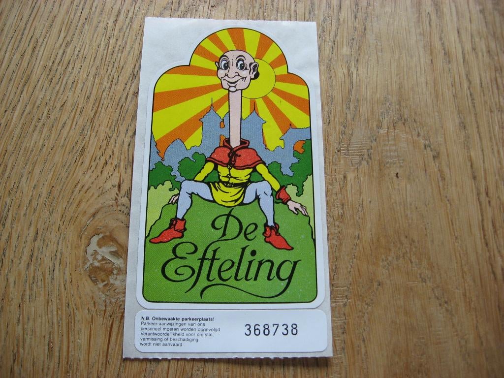 De Efteling Langnek Vintage Sticker, Verzamelen, Efteling, Ophalen of Verzenden, Nieuw, Overige typen