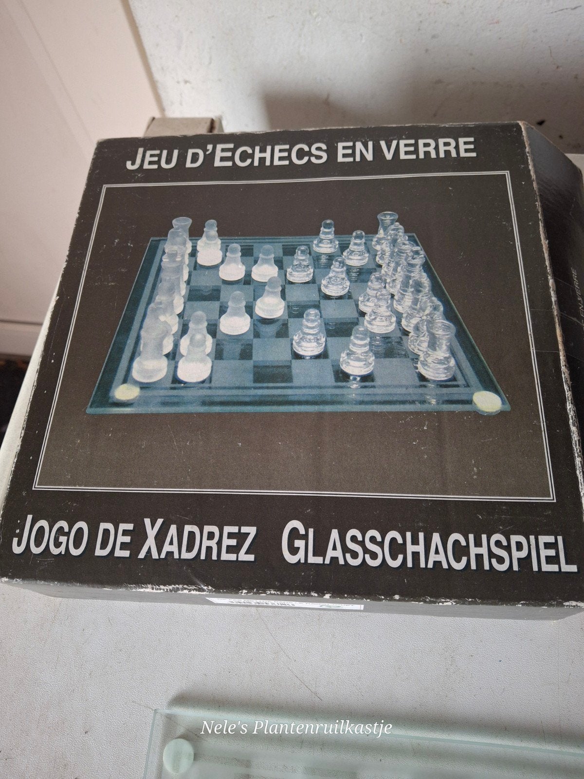 glazen schaakset, Een of twee spelers, Ophalen, Gebruikt