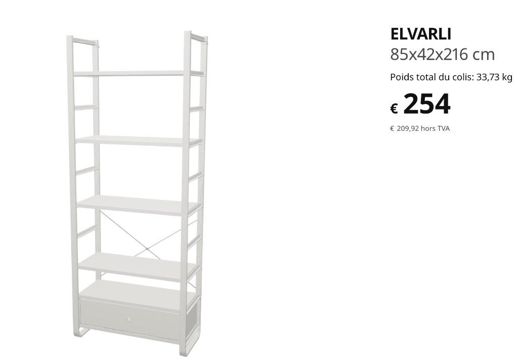 Etagère Elvarli Ikéa, Enlèvement, Utilisé, Étagère, Modulaire