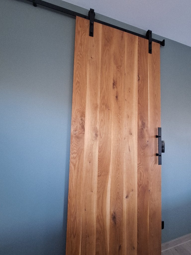 Eiken loftdeur (Barndoor), Doe-het-zelf en Bouw, Deuren en Vliegenramen, 215 cm of meer, Binnendeur, Nieuw, Schuifdeur