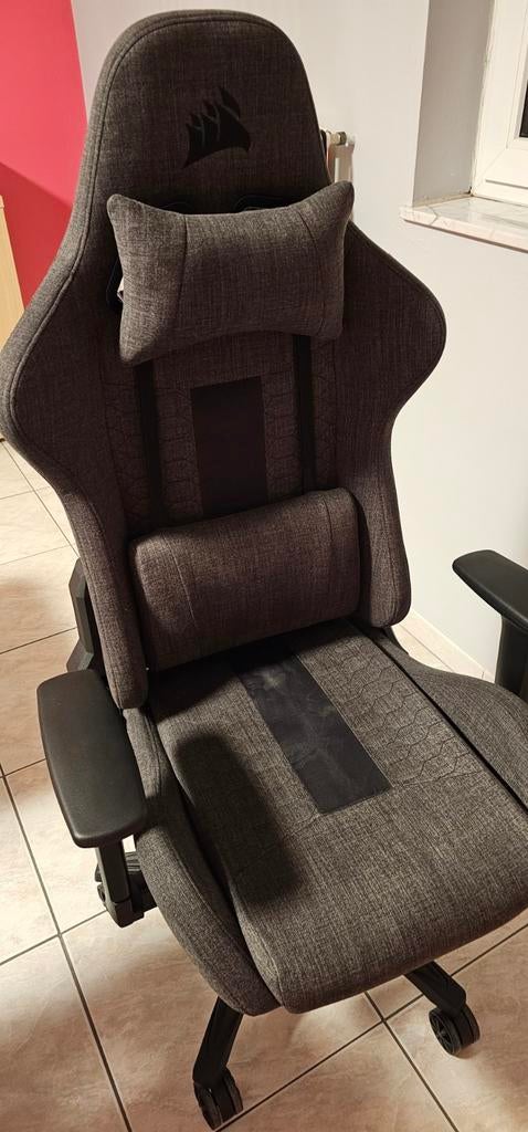 Corsair TC100 relaxed chaise bureau gaming, Ophalen, Zo goed als nieuw, Grijs, Gaming bureaustoel
