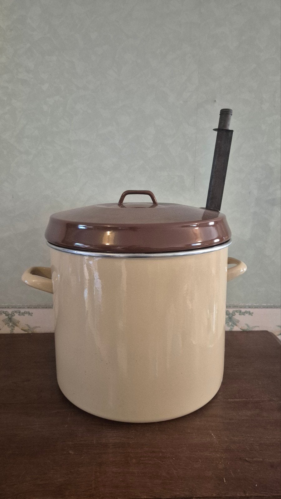 Vintage WECK steriliseerpot – geëmailleerd met deksel en roo, Ophalen