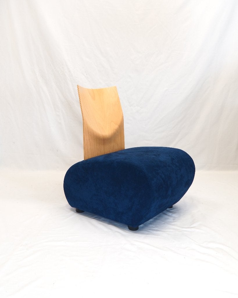 3 x fauteuils design KFF, Alcantara, placage de hêtre cintré, Moins de 75 cm, Comme neuf, Enlèvement, 50 à 75 cm