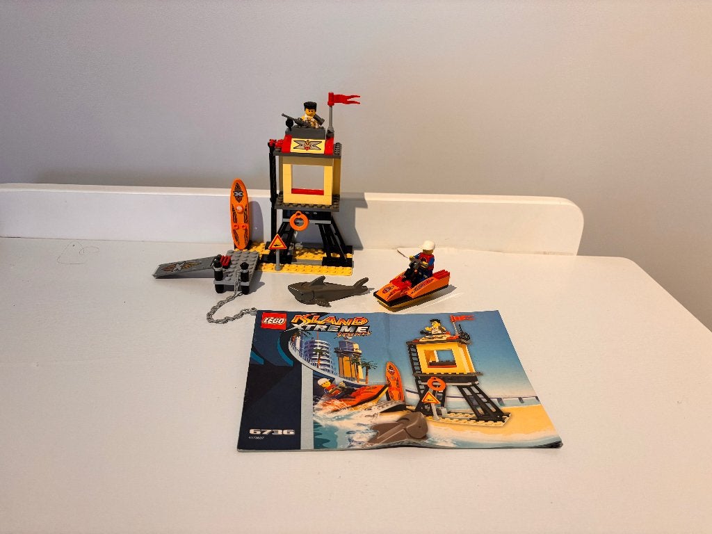 Set lego vintage 6736 Beach Lookout de 2002 - complet, Enfants & Bébés, Lego, Ensemble complet, Comme neuf, Complet