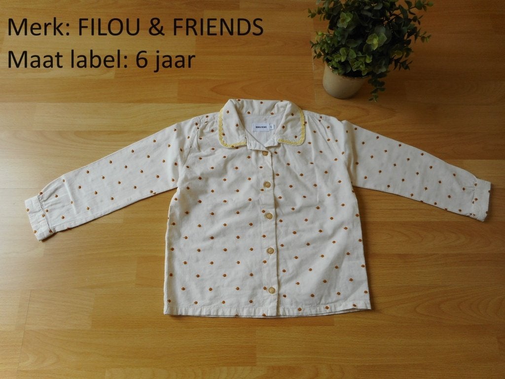 Blouse - FILOU & FRIENDS - maat 116, Kinderen en Baby's, Kinderkleding | Maat 116, Ophalen of Verzenden, Zo goed als nieuw, Meisje
