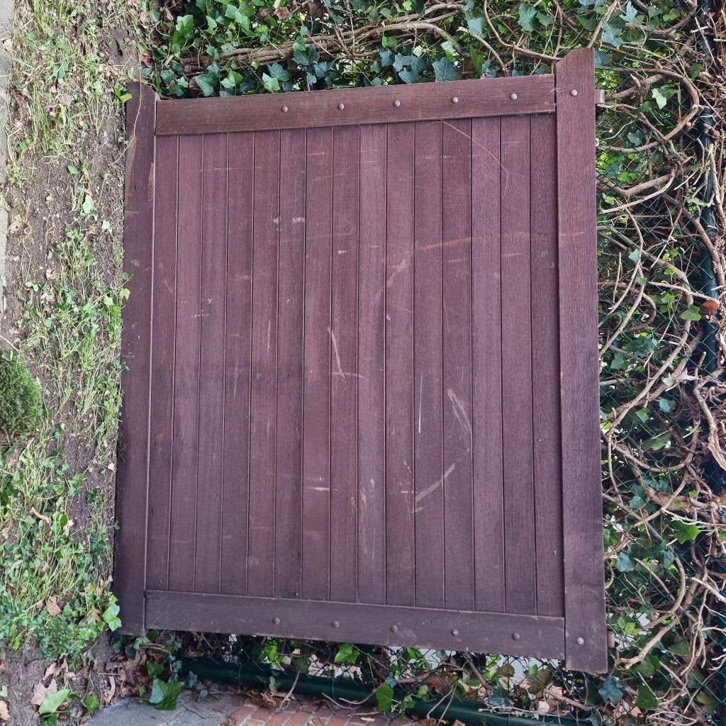 Grote houten poort (1 deel), Jardin & Terrasse, Portes de jardin, Portail battant, 100 à 150 cm, Utilisé, Bois
