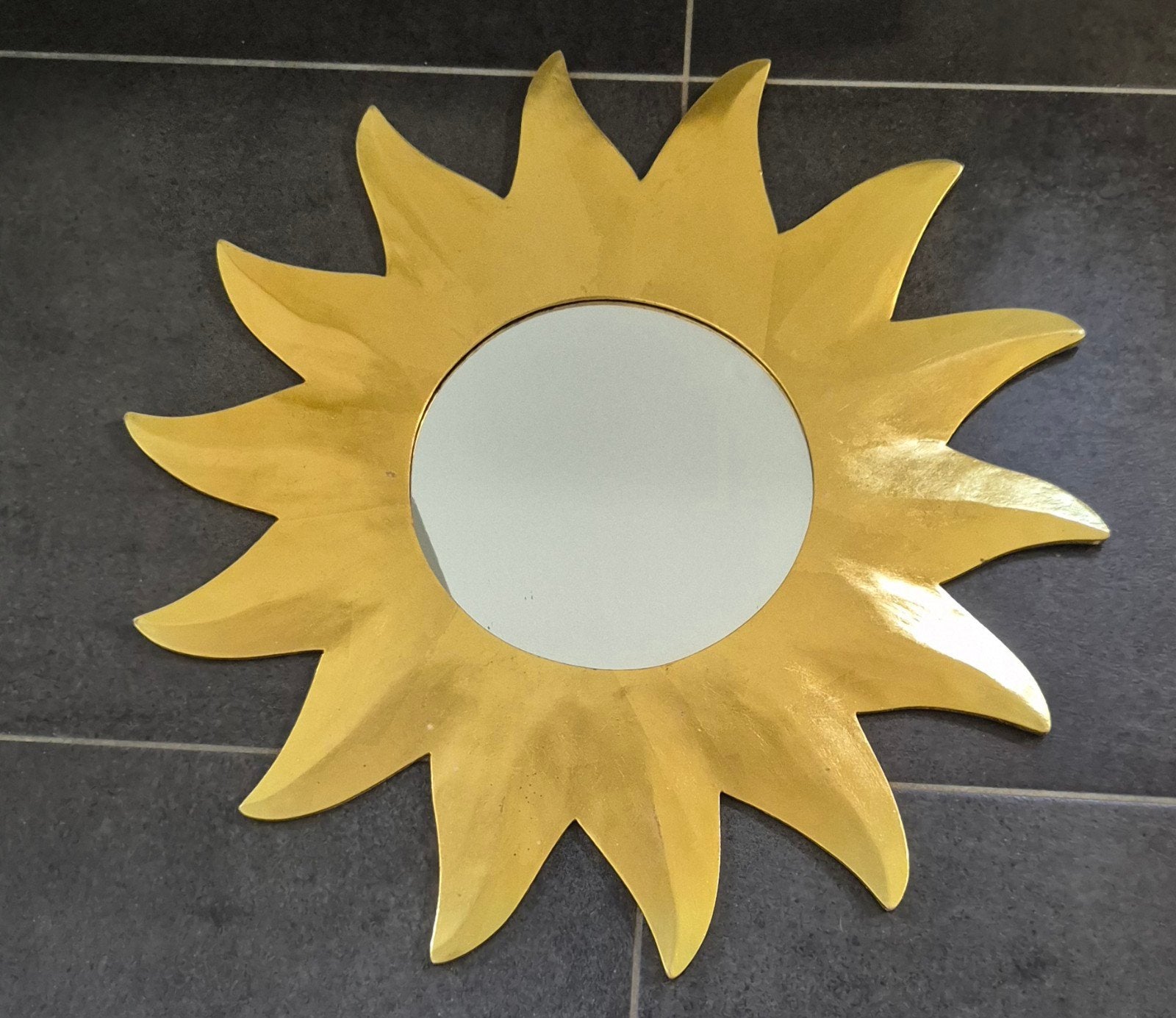 Gouden zonnespiegel (Boho stijl), Antiek en Kunst, Ophalen