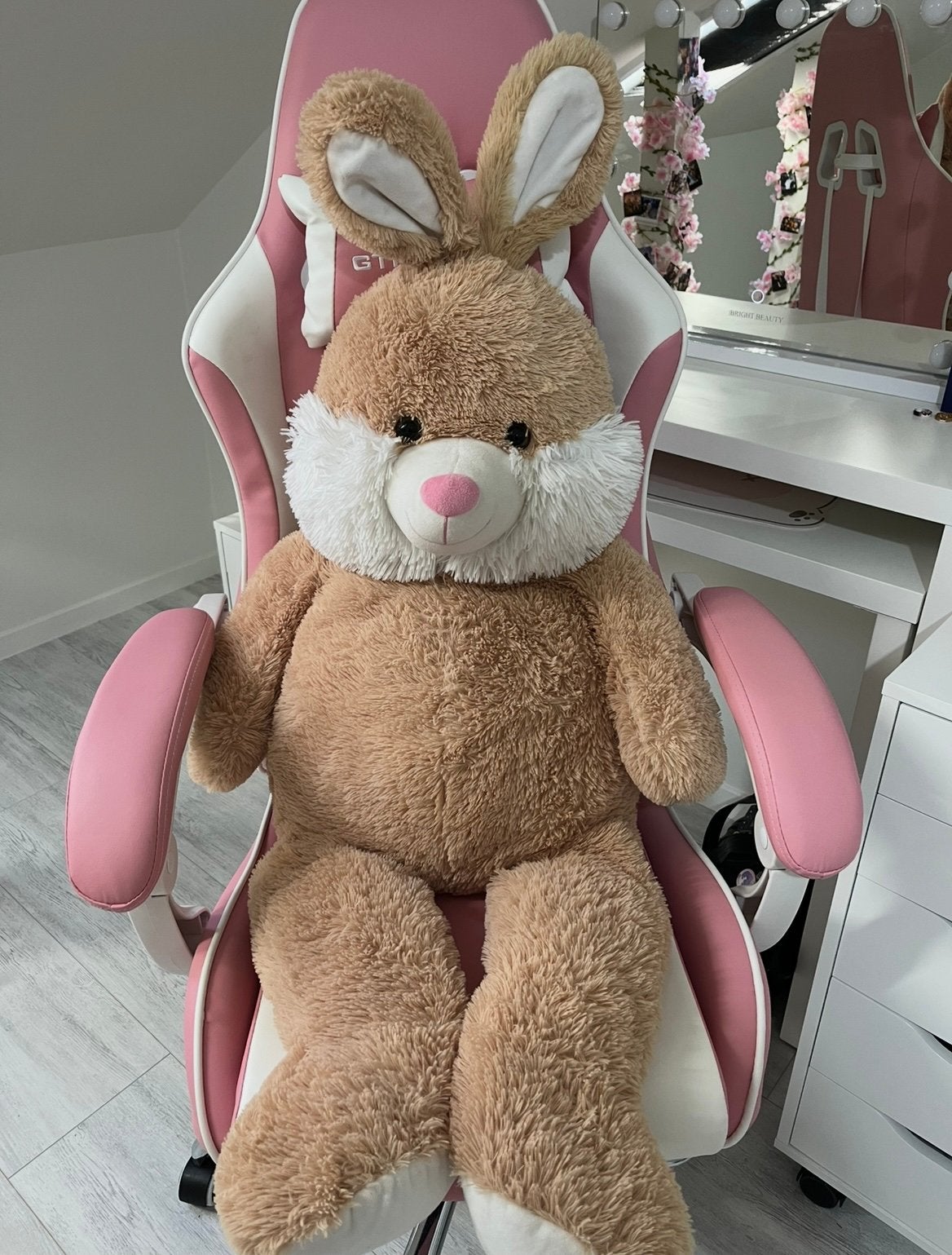 Grand lapin en peluche, Collections, Enlèvement, Comme neuf, Ours en tissus
