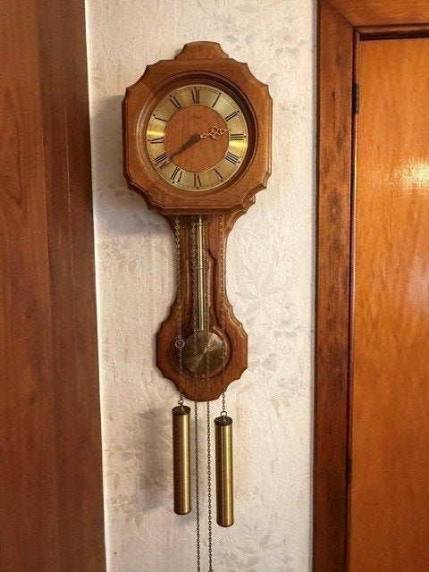 Originele Houten wandklok jaren 60-80, Enlèvement