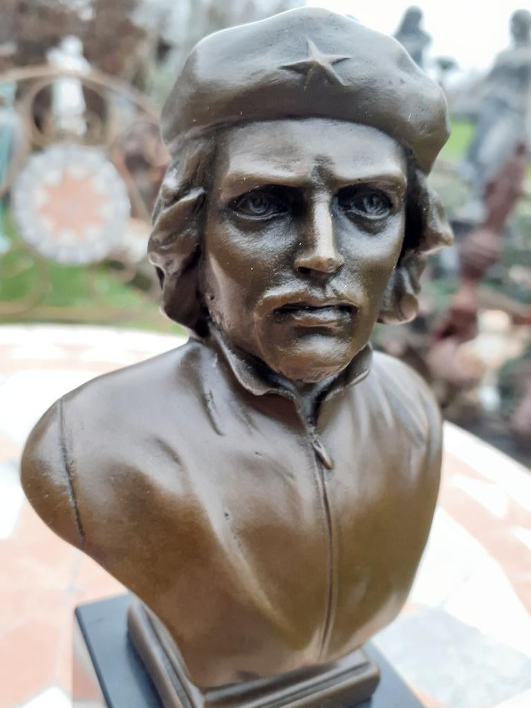 BRONZEN BUSTE GESIGNEERD J.PEREZ DE CHE GUEVARA, Ophalen of Verzenden, Brons