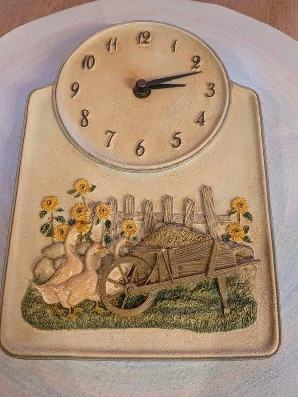 Horloge murale vintage en céramique, Enlèvement