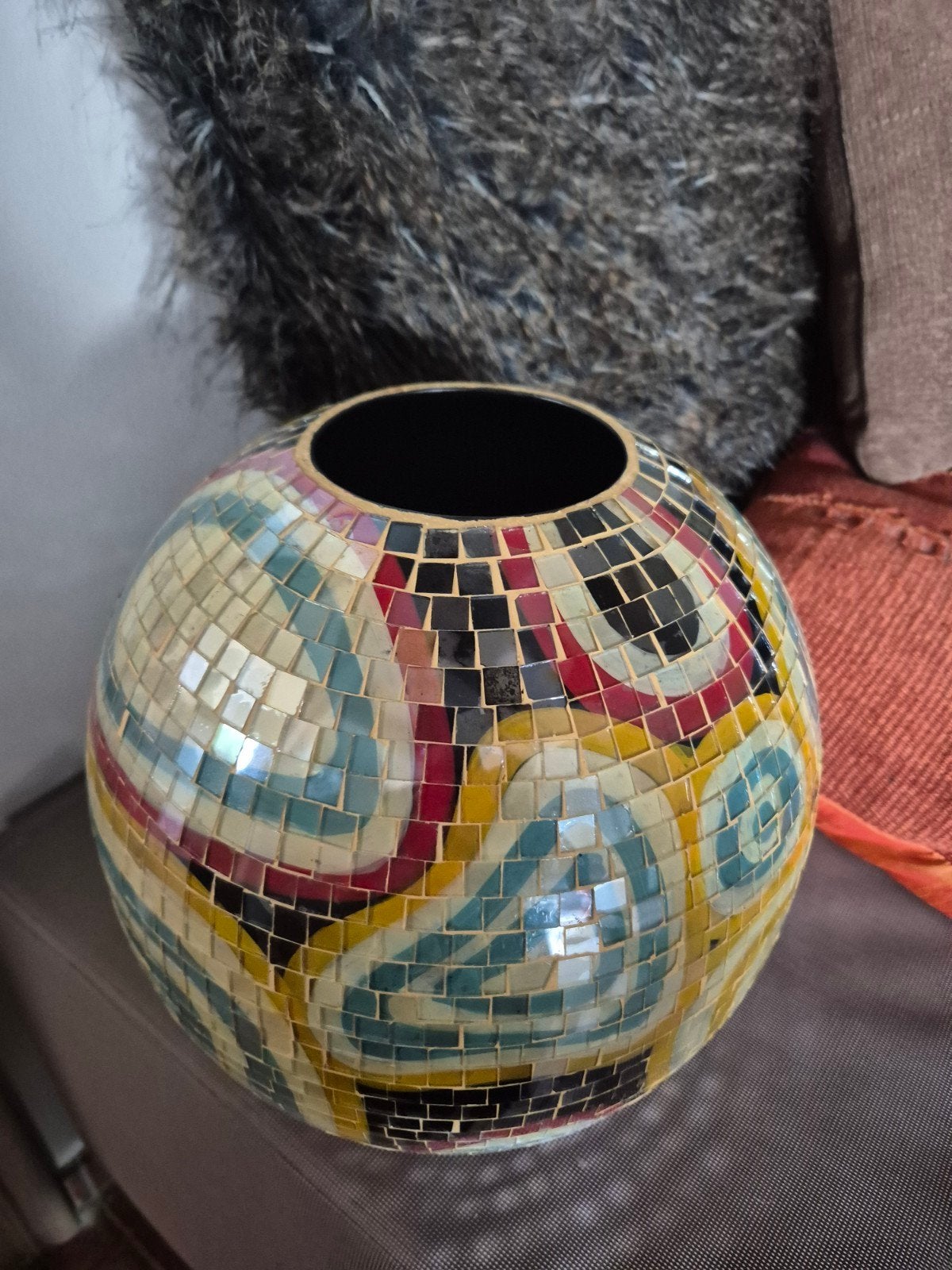 design pop art vaas met glasmozaiek, Ophalen of Verzenden
