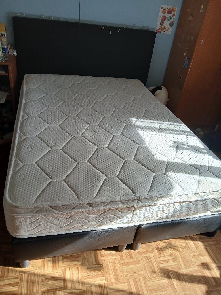 2persoons boxspring, Huis en Inrichting, Ophalen, Zwart, Tweepersoons, 140 cm