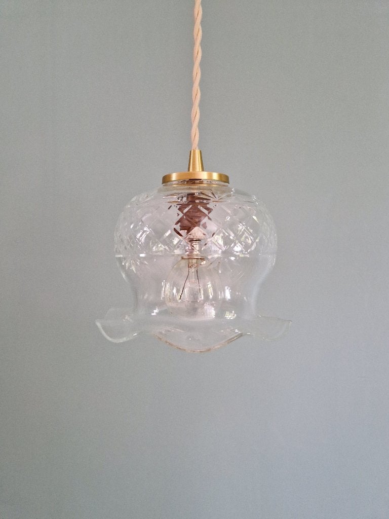 Suspension en cristal festonné (4 disponibles), début XXe, Enlèvement ou Envoi