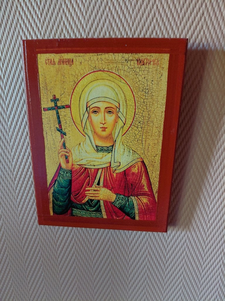 Icoon Sint-Victoria, Verzamelen, Ophalen of Verzenden, Zo goed als nieuw, Overige typen, Christendom | Katholiek