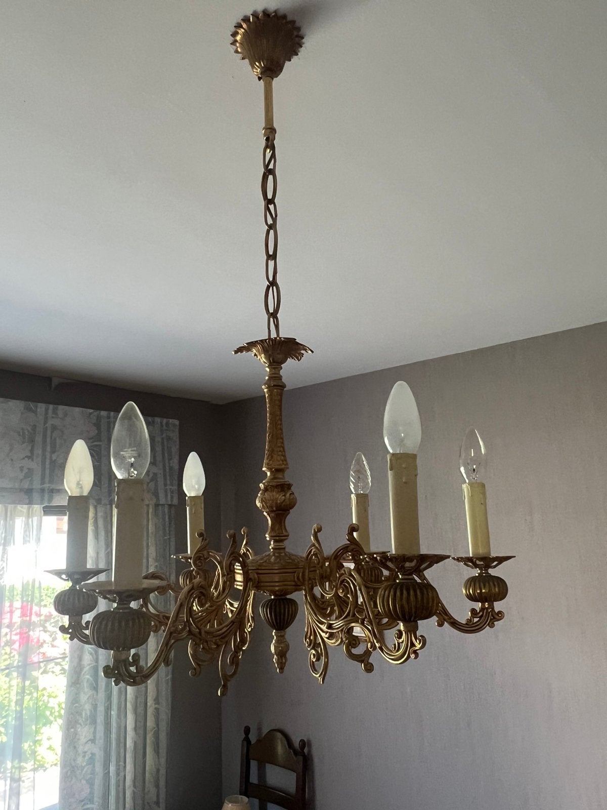 lustre doré classique, Maison & Meubles, Lampes | Lustres, Comme neuf, Enlèvement
