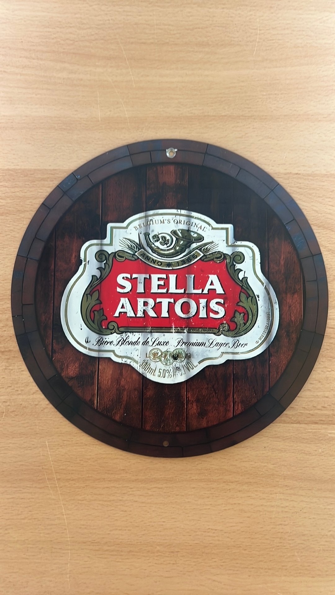 Wandbord stella artois, Antiek en Kunst, Ophalen