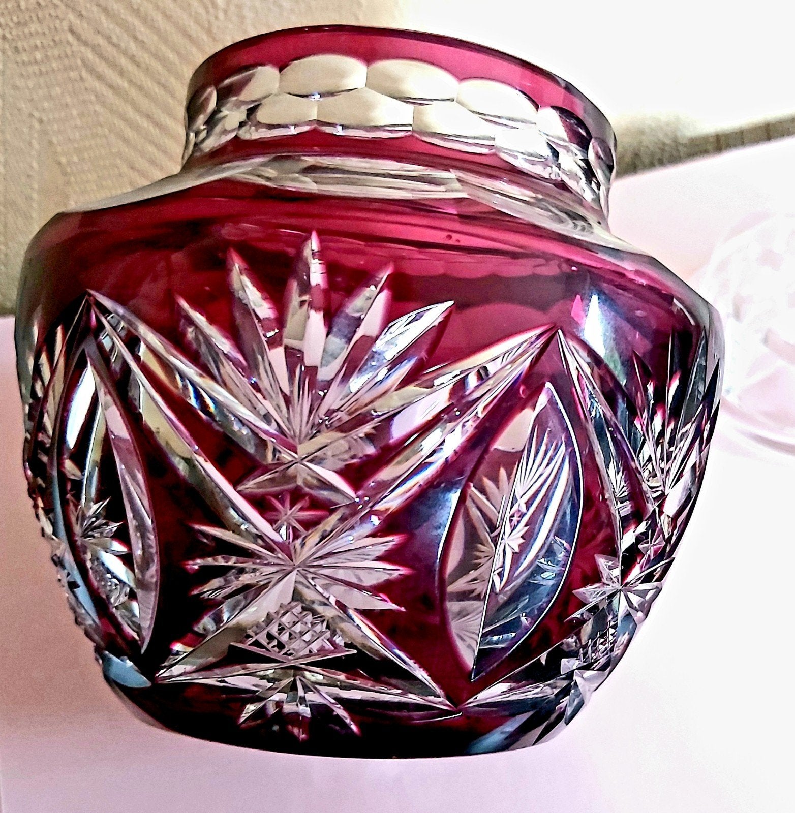 VASE PIQUE FLEURS CRISTAL VAL SAINT LAMBERT, Antiquités & Art, Antiquités | Verre & Cristal, Enlèvement ou Envoi