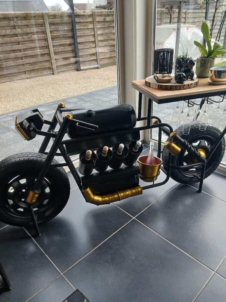 Nieuwe Bartafel motor /wijn/glazen rek mancave,interieur, Ophalen, Nieuw