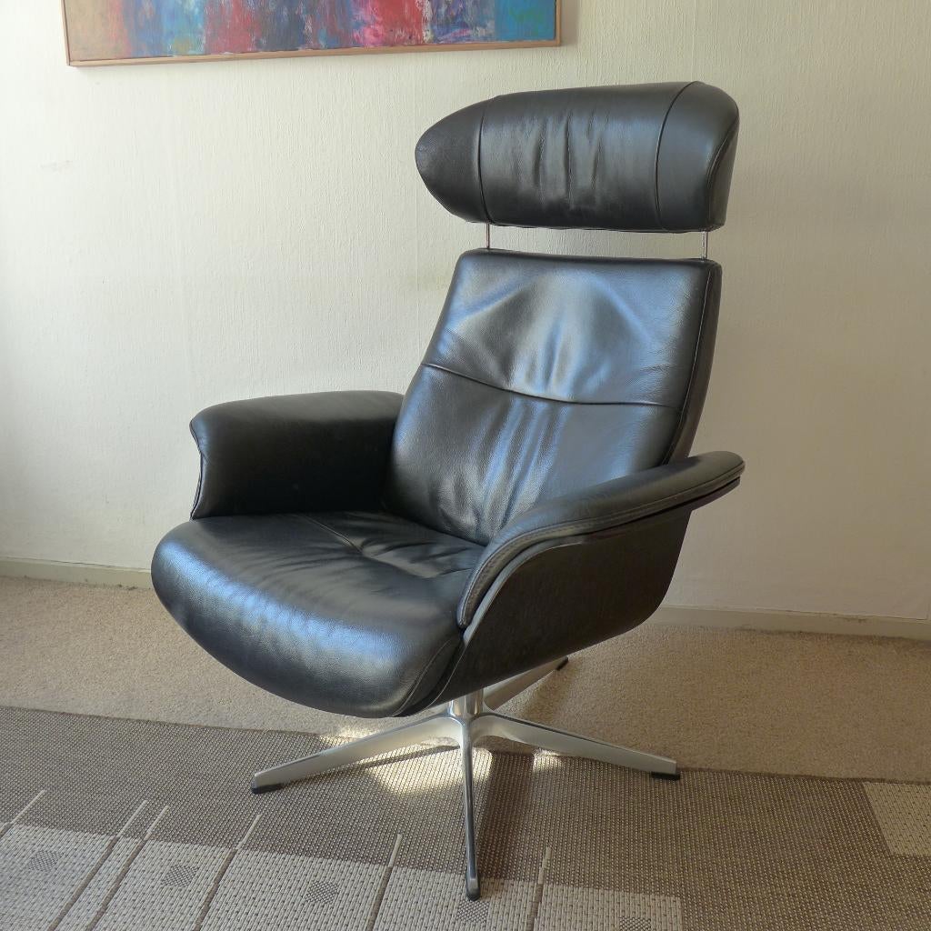 Conform Time Out Fauteuil (Zwart Leer), Ophalen, Gebruikt, 75 tot 100 cm, Leer