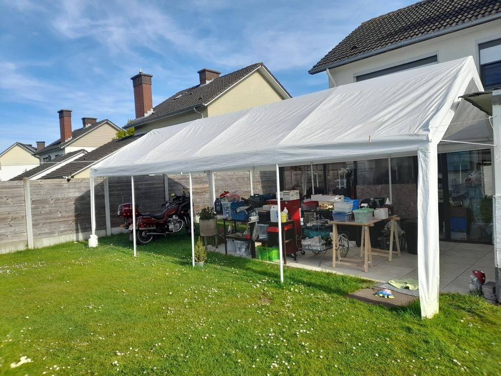 Partytenten 4x8 meter weinig gebruikt en kompleet, Tuin en Terras, Ophalen