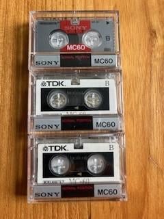 Microcassette SONY MC60, 3 x, Enlèvement ou Envoi, Sony