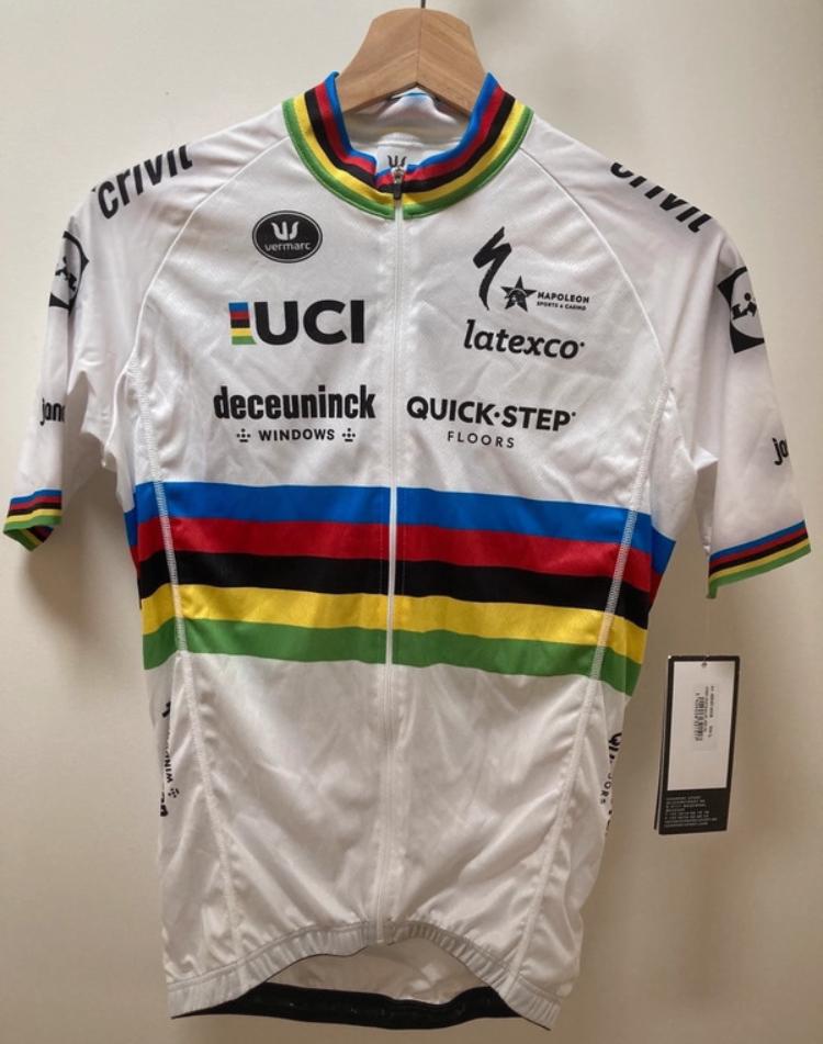Maillot de champion du monde Vermarc Alaphilippe — signé, Neuf, Vêtements d'extérieur, L, Hommes